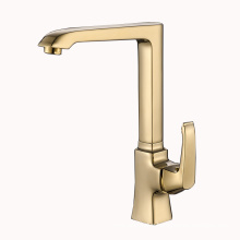 Single  Hole Copper  Gold Kitchen Gooseneck Sink Water Tap Faucet Mixer For Kitchen